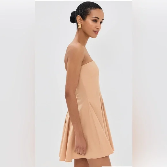 Azeeza Chic Strapless Tan Dress - Picture 5 of 9